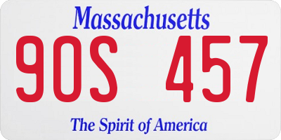 MA license plate 9OS457