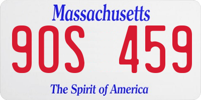 MA license plate 9OS459