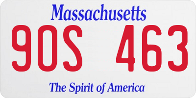 MA license plate 9OS463