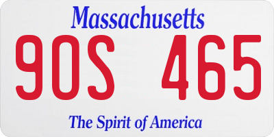 MA license plate 9OS465