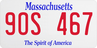 MA license plate 9OS467