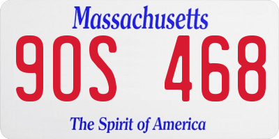 MA license plate 9OS468