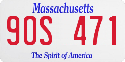 MA license plate 9OS471