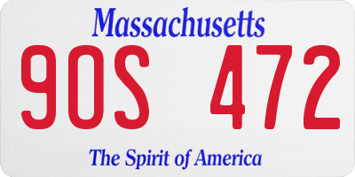 MA license plate 9OS472