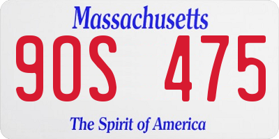 MA license plate 9OS475