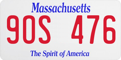 MA license plate 9OS476