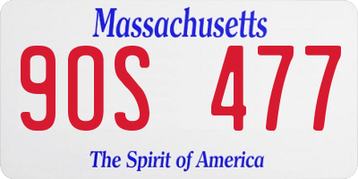 MA license plate 9OS477