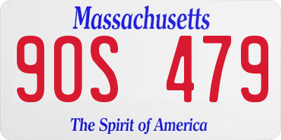 MA license plate 9OS479