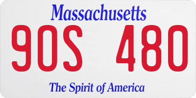 MA license plate 9OS480