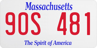 MA license plate 9OS481