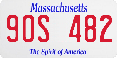 MA license plate 9OS482