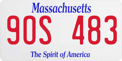 MA license plate 9OS483