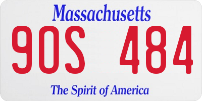 MA license plate 9OS484