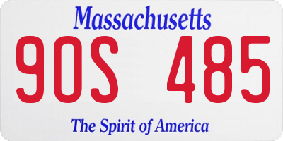 MA license plate 9OS485