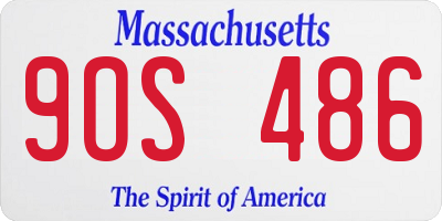 MA license plate 9OS486