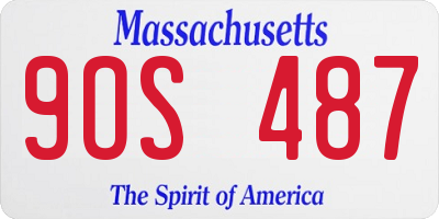 MA license plate 9OS487