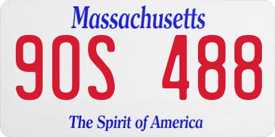 MA license plate 9OS488