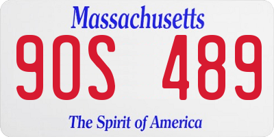 MA license plate 9OS489