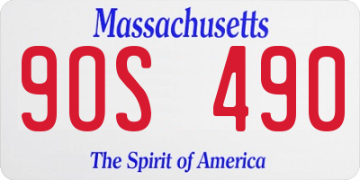 MA license plate 9OS490