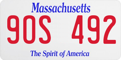 MA license plate 9OS492