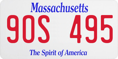 MA license plate 9OS495