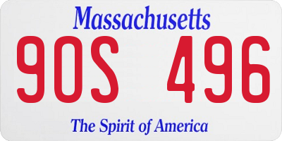 MA license plate 9OS496