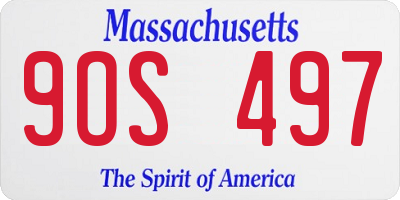 MA license plate 9OS497
