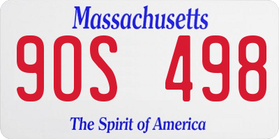 MA license plate 9OS498