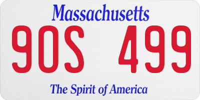 MA license plate 9OS499