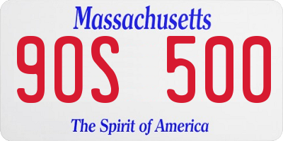 MA license plate 9OS500
