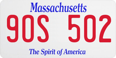 MA license plate 9OS502