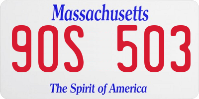 MA license plate 9OS503