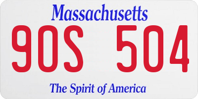 MA license plate 9OS504