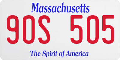 MA license plate 9OS505