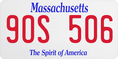 MA license plate 9OS506