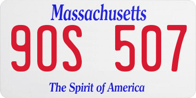 MA license plate 9OS507