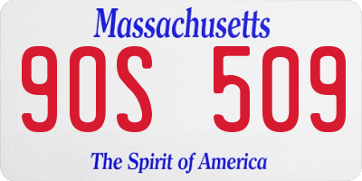 MA license plate 9OS509