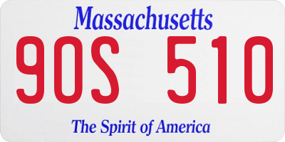 MA license plate 9OS510