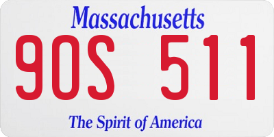 MA license plate 9OS511