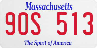 MA license plate 9OS513