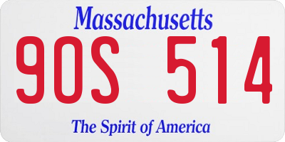 MA license plate 9OS514