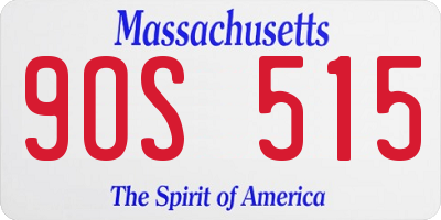 MA license plate 9OS515