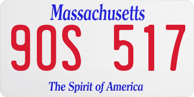 MA license plate 9OS517