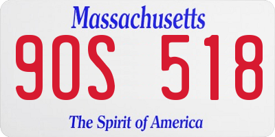 MA license plate 9OS518