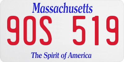 MA license plate 9OS519