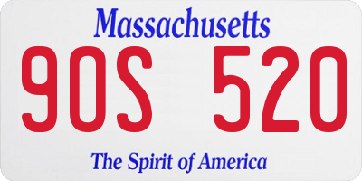 MA license plate 9OS520