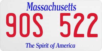 MA license plate 9OS522