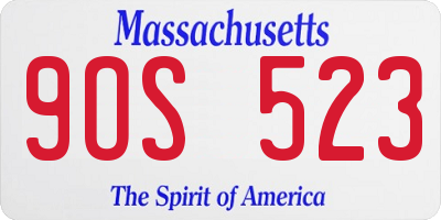 MA license plate 9OS523