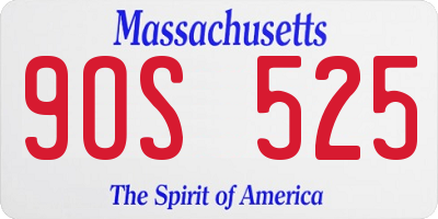 MA license plate 9OS525