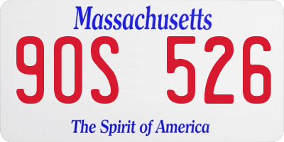 MA license plate 9OS526